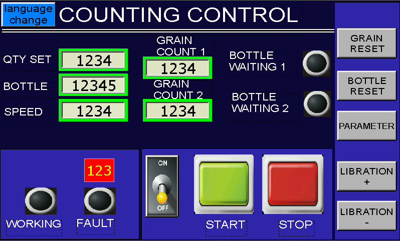 counting machine screen 
